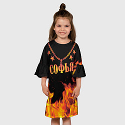 Платье клеш для девочки Софья - имя в огне, цвет: 3D-принт — фото 2