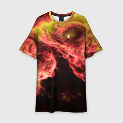 Платье клеш для девочки Адское пламя инферно - inferno flame, цвет: 3D-принт