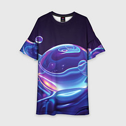 Платье клеш для девочки Космические мыльные пузыри, цвет: 3D-принт