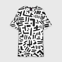 Платье клеш для девочки Паттерн линиями, цвет: 3D-принт