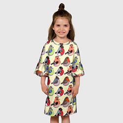 Платье клеш для девочки Веселые птички, цвет: 3D-принт — фото 2