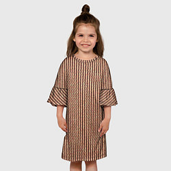 Платье клеш для девочки Мелкая мозаика золотистый коричневый, цвет: 3D-принт — фото 2