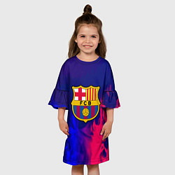 Платье клеш для девочки Barcelona fc club gradient, цвет: 3D-принт — фото 2
