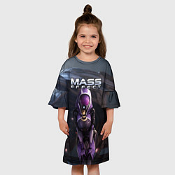 Платье клеш для девочки Mass Effect ТалиЗора и космический корабль, цвет: 3D-принт — фото 2