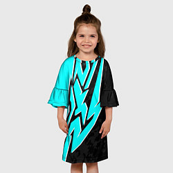 Платье клеш для девочки Mint graffiti, цвет: 3D-принт — фото 2
