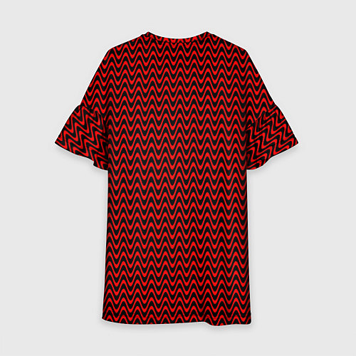 Детское платье Красно-чёрный волнистые линии / 3D-принт – фото 2