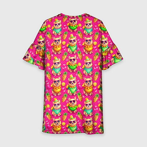 Детское платье Щенята и летний вайб паттерн / 3D-принт – фото 2