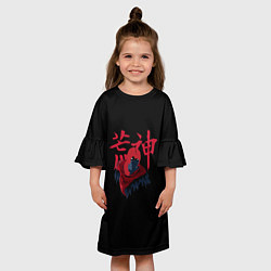 Платье клеш для девочки Aragami logo ninja, цвет: 3D-принт — фото 2