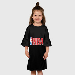 Платье клеш для девочки NBA logo, цвет: 3D-принт — фото 2