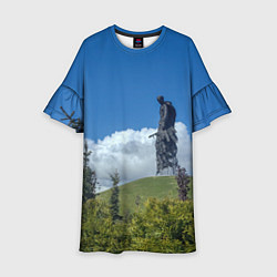 Платье клеш для девочки Мемориал Советскому Солдату во Ржеве, цвет: 3D-принт