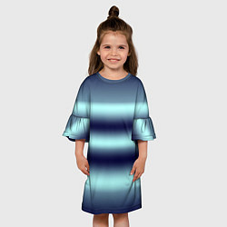 Платье клеш для девочки Полосы градиент, цвет: 3D-принт — фото 2