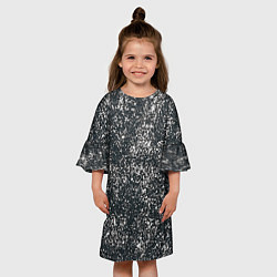 Платье клеш для девочки Тёмный серо-зелёный текстура напыление, цвет: 3D-принт — фото 2