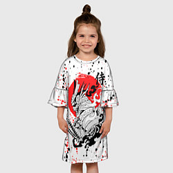 Платье клеш для девочки Самурай - Хання, цвет: 3D-принт — фото 2