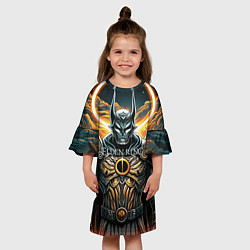 Платье клеш для девочки Elden Ring black knight, цвет: 3D-принт — фото 2