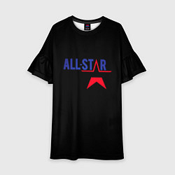 Платье клеш для девочки All stars logo, цвет: 3D-принт