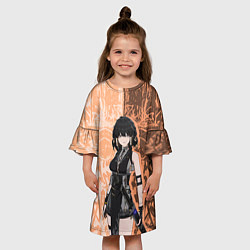 Платье клеш для девочки Грозовые волны - Ровер, цвет: 3D-принт — фото 2