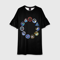 Детское платье NASA круг логотипов