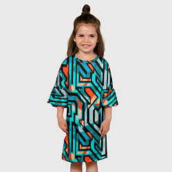 Платье клеш для девочки Граффити цвета гранж, цвет: 3D-принт — фото 2