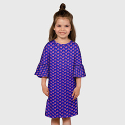 Платье клеш для девочки Паттерн облака из сердечек, цвет: 3D-принт — фото 2