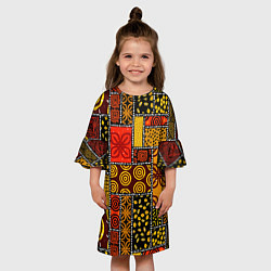 Платье клеш для девочки Разноцветный орнамент, цвет: 3D-принт — фото 2