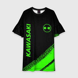 Платье клеш для девочки Kawasaki - logo, цвет: 3D-принт