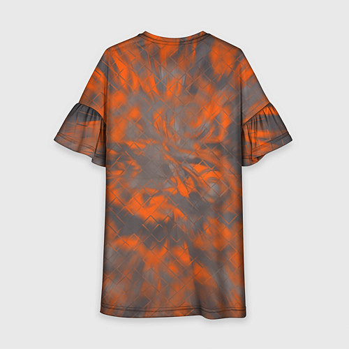 Детское платье Татуированная девушка на оранжевом фоне / 3D-принт – фото 2