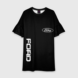 Платье клеш для девочки Ford logo white steel, цвет: 3D-принт