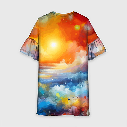 Детское платье Закат солнца - разноцветные облака / 3D-принт – фото 2