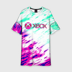 Платье клеш для девочки Xbox краски текстура игры, цвет: 3D-принт