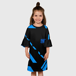 Платье клеш для девочки PUBG blue geometry, цвет: 3D-принт — фото 2