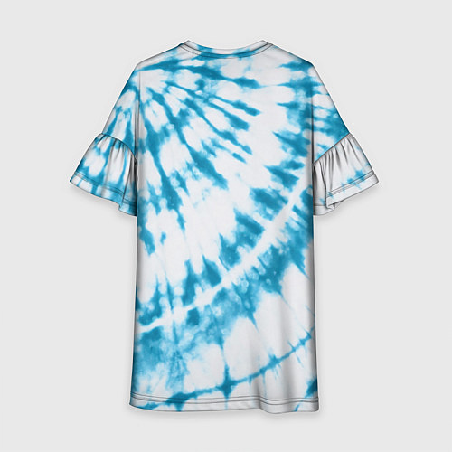 Детское платье Тай-дай бело-синий / 3D-принт – фото 2