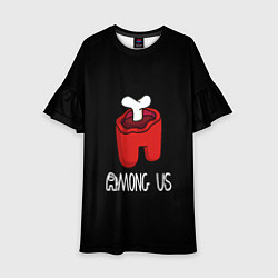 Детское платье Among us logo red