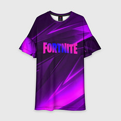 Детское платье Fortnite neon stripes angles logo