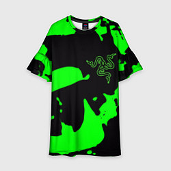 Платье клеш для девочки Razer кислотный стиль краски, цвет: 3D-принт