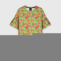 Платье клеш для девочки Тюльпаны и бабочки, цвет: 3D-принт