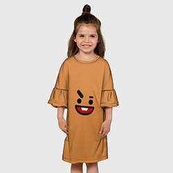 Платье клеш для девочки BT21 Shooky, цвет: 3D-принт — фото 2