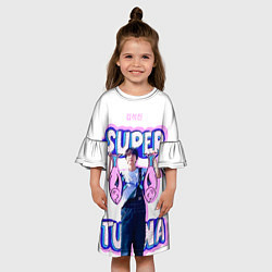 Платье клеш для девочки BTS Super Tuna, цвет: 3D-принт — фото 2