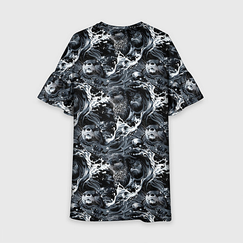 Детское платье Выдры купаются в речке - паттерн / 3D-принт – фото 2