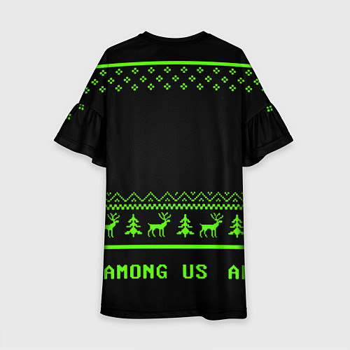 Детское платье Among us зелёный / 3D-принт – фото 2