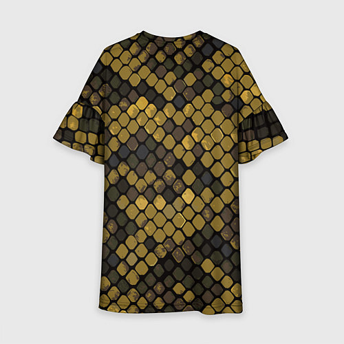 Детское платье Змеиный камуфляж - текстура чешуи / 3D-принт – фото 2