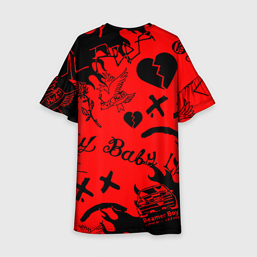 Детское платье Lil Peep логотипы / 3D-принт – фото 2