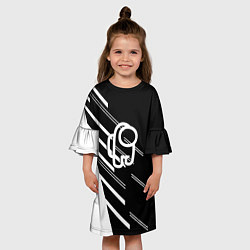 Платье клеш для девочки Among us pattern sport, цвет: 3D-принт — фото 2