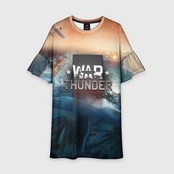 Платье клеш для девочки Warthunder морская битва, цвет: 3D-принт