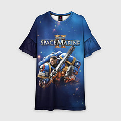 Платье клеш для девочки Captain Titus Warhammer 40000 space marine 2, цвет: 3D-принт