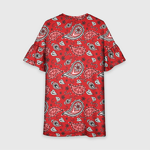 Детское платье Узор бандана красночерный / 3D-принт – фото 2