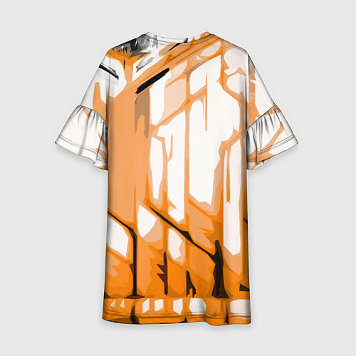 Детское платье Оранжевые полосы на белом фоне / 3D-принт – фото 2