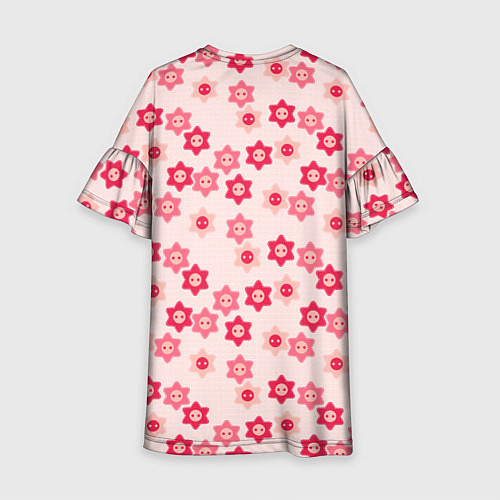 Детское платье Паттерн с розовыми цветочными пуговицами / 3D-принт – фото 2