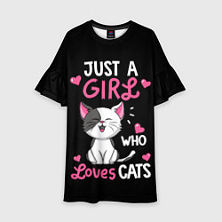 Детское платье Just a girl - who loves cats