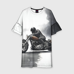 Детское платье Крутой байкер скетч