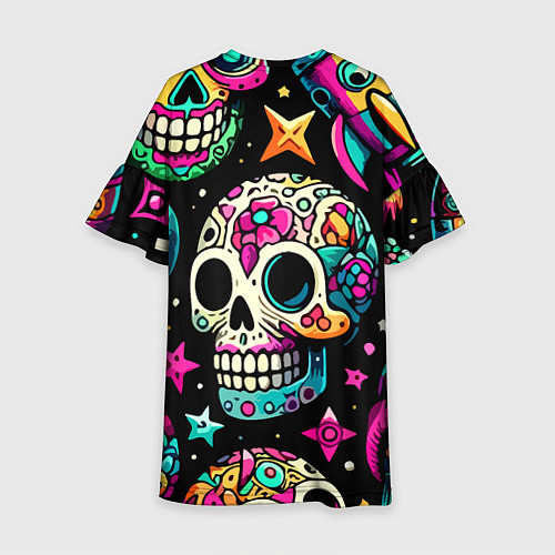 Детское платье Space collage with skulls and rockets - ai art / 3D-принт – фото 2
